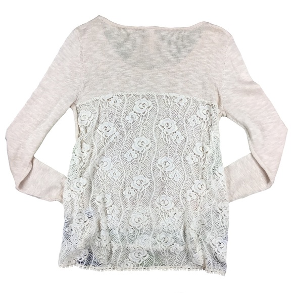 Poof! Front knit Rose Lace Back Sweater - Picture 2 of 4
